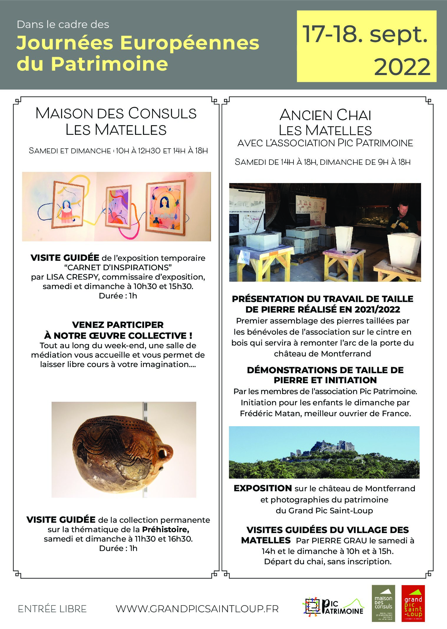 Affiche JOURNEE PATRIMOINE 2022