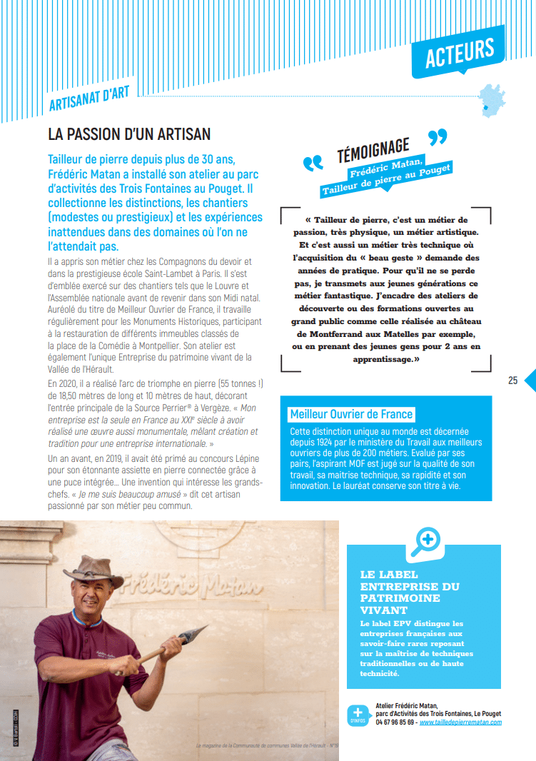 Magazine territoire Frédéric Matan